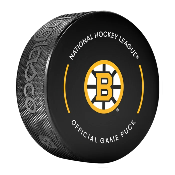 Boston Bruins NHL Inglasco 2025-26 Officially Licensed Game Hockey Puck product image 3, provided for visual reference and