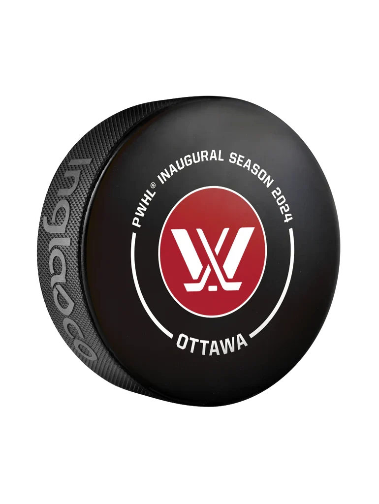 Ottawa PWHL Inglasco 2024 Inaugural Season Officially Licensed Game Hockey Puck product image 2, provided for visual