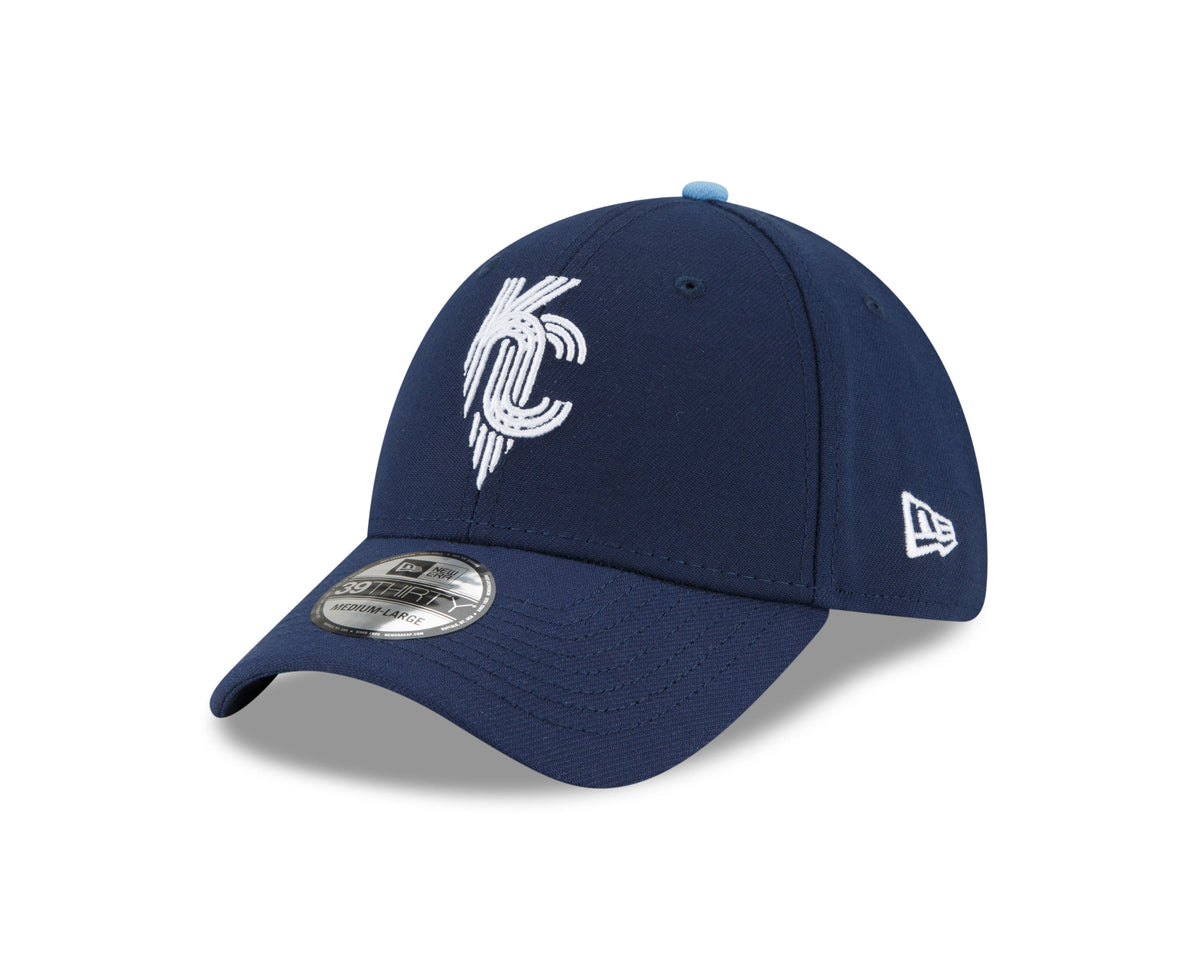 Kansas City Royals MLB New Era Men Navy 39Thirty 2022 City Connect Stretch Fit Hat product image 1, provided for visual