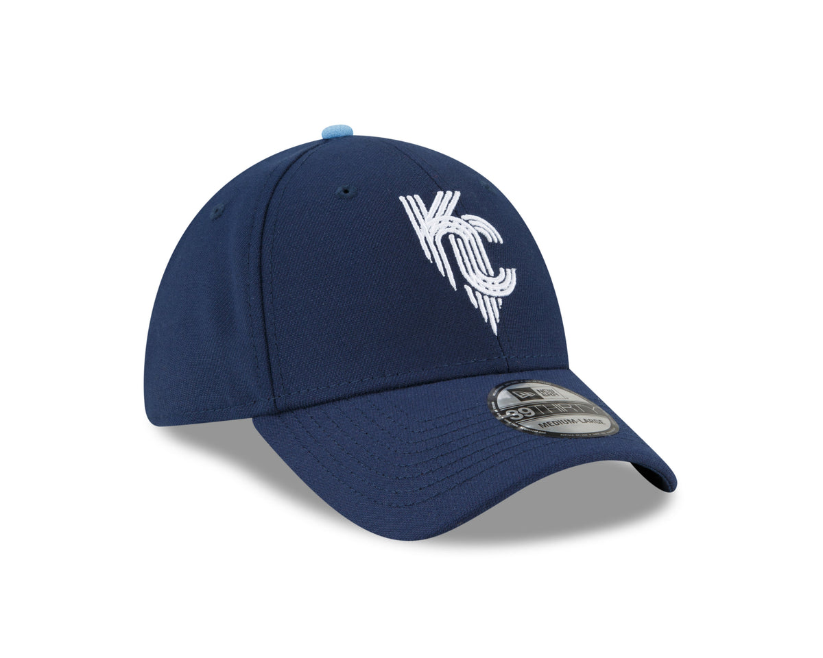 Kansas City Royals MLB New Era Men Navy 39Thirty 2022 City Connect Stretch Fit Hat product image 4, provided for visual