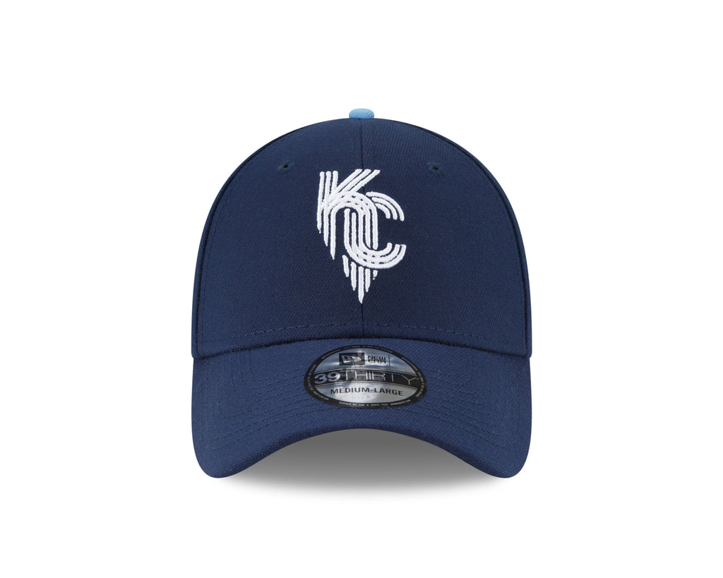 Kansas City Royals MLB New Era Men Navy 39Thirty 2022 City Connect Stretch Fit Hat product image 5, provided for visual