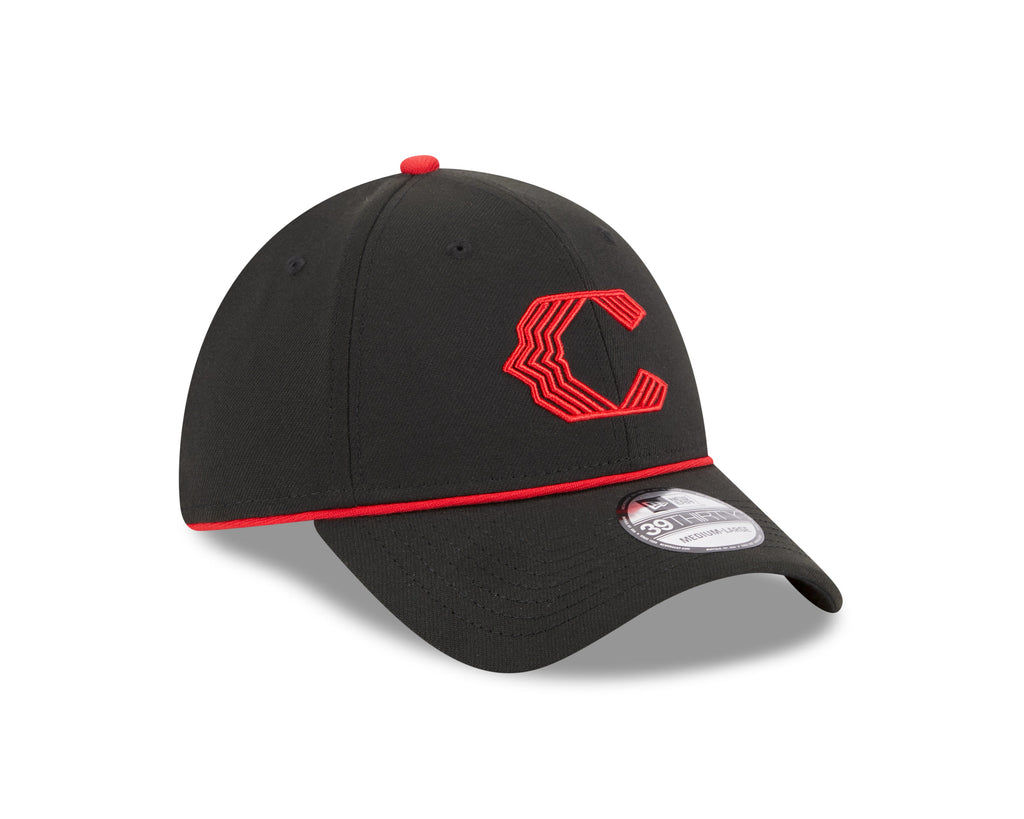 Cincinnati Reds MLB New Era Men Black 39Thirty 2023 City Connect Stretch Fit Hat product image 4, provided for visual