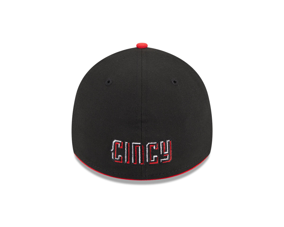 Cincinnati Reds MLB New Era Men Black 39Thirty 2023 City Connect Stretch Fit Hat product image 2, provided for visual