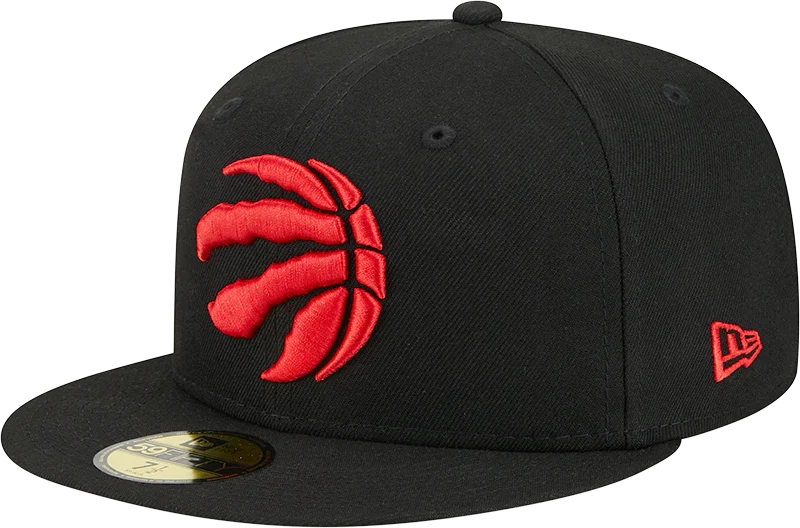 Toronto Raptors NBA New Era Men Black 59Fifty Fitted Hat product image 1, provided for visual reference and product detail