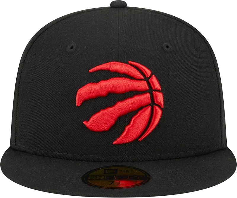 Toronto Raptors NBA New Era Men Black 59Fifty Fitted Hat product image 4, provided for visual reference and product detail