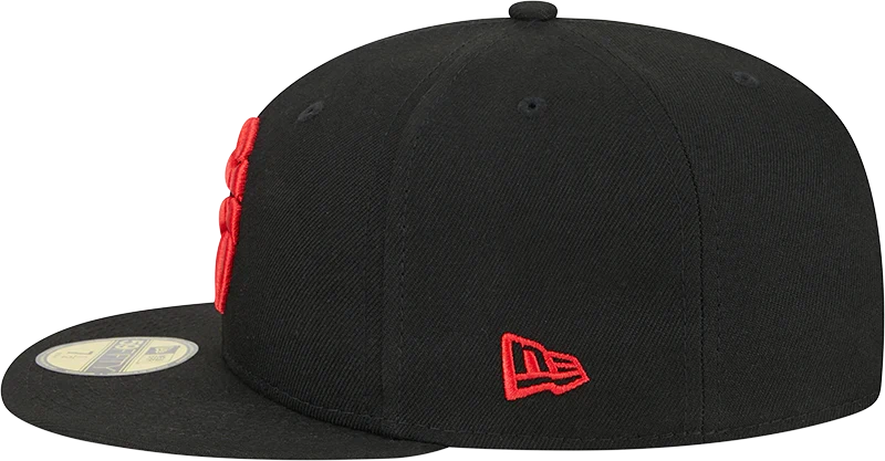 Toronto Raptors NBA New Era Men Black 59Fifty Fitted Hat product image 3, provided for visual reference and product detail