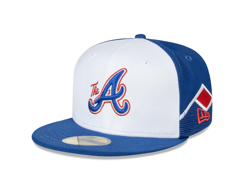 Atlanta Braves MLB New Era Men White/Royal 59Fifty 2023 City Connect Fitted Hat product image 1, provided for visual