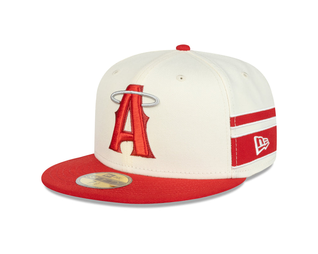 Anaheim Angels MLB New Era Men Beige/Red 59Fifty 2022 City Connect Fitted Hat product image 1, provided for visual reference