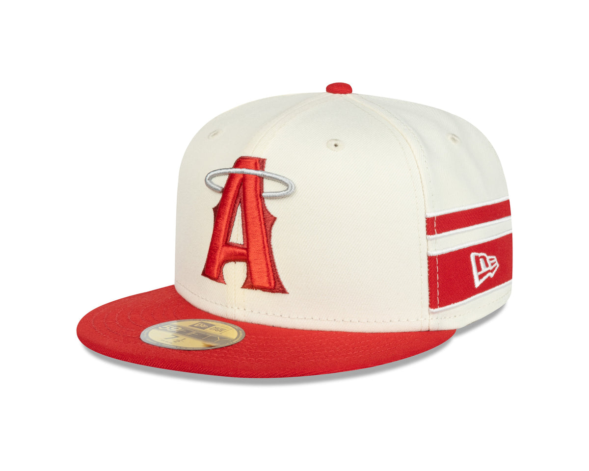 Anaheim Angels MLB New Era Men Beige/Red 59Fifty 2022 City Connect Fitted Hat product image 1, provided for visual reference
