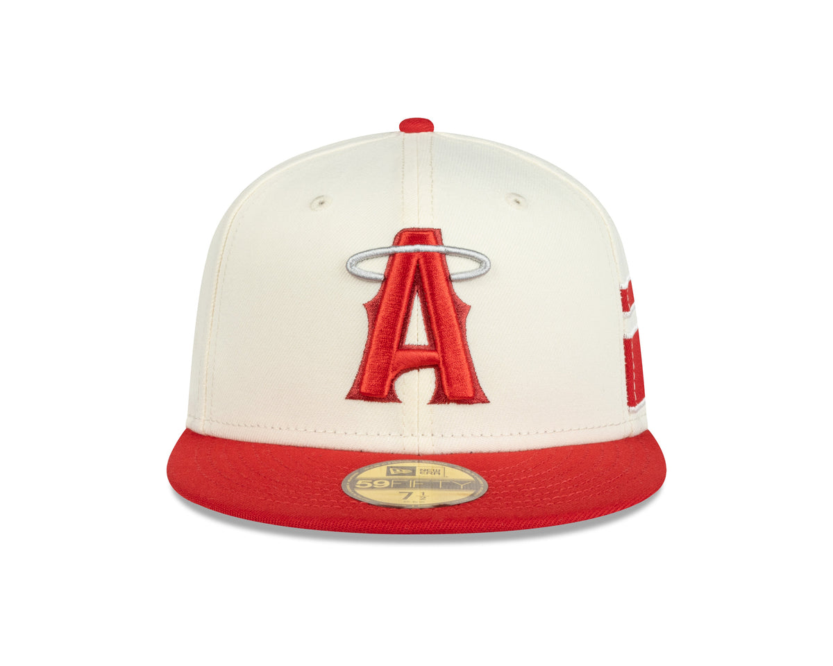 Anaheim Angels MLB New Era Men Beige/Red 59Fifty 2022 City Connect Fitted Hat product image 3, provided for visual reference