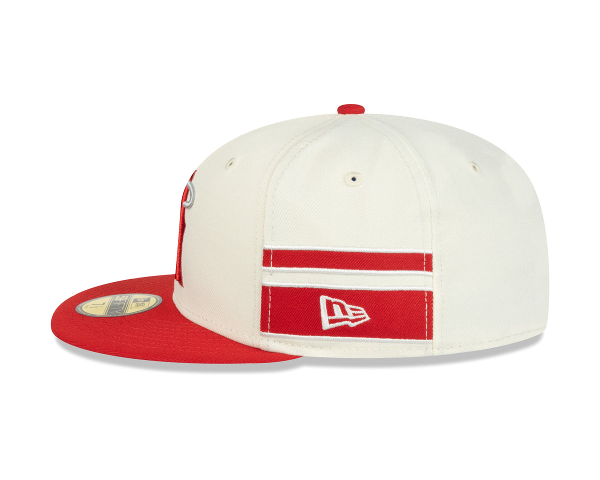 Anaheim Angels MLB New Era Men Beige/Red 59Fifty 2022 City Connect Fitted Hat product image 4, provided for visual reference