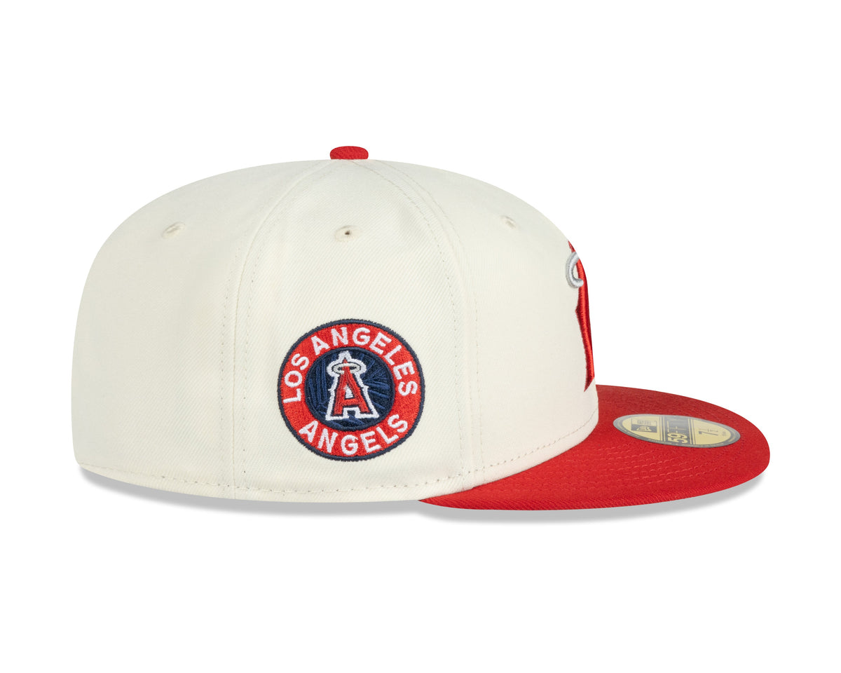 Anaheim Angels MLB New Era Men Beige/Red 59Fifty 2022 City Connect Fitted Hat product image 6, provided for visual reference
