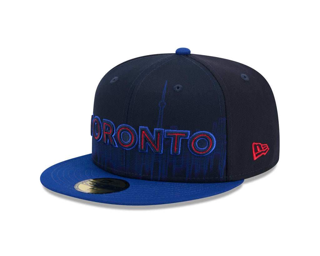 Toronto Blue Jays MLB New Era Men Navy 59Fifty 2024 City Connect Script Fitted Hat product image 1, provided for visual