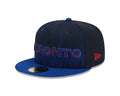 Toronto Blue Jays MLB New Era Men Navy 59Fifty 2024 City Connect Script Fitted Hat product image 1, provided for visual