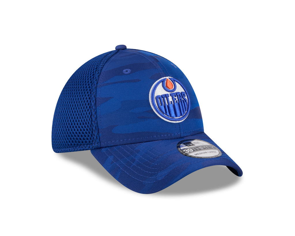 Edmonton Oilers NHL New Era Men Royal 39Thirty Camo Neo Stretch Fit Hat product image 6, provided for visual reference and