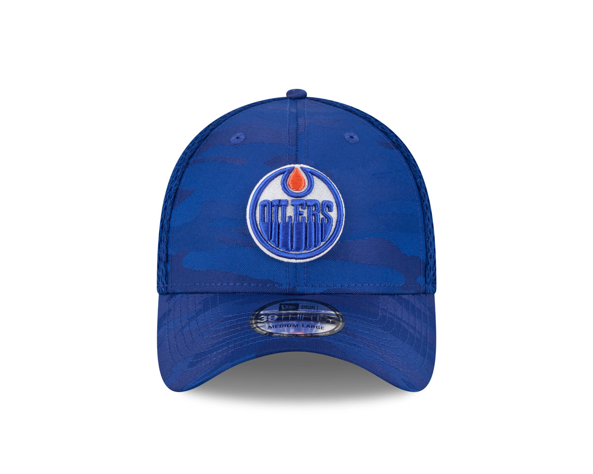 Edmonton Oilers NHL New Era Men Royal 39Thirty Camo Neo Stretch Fit Hat product image 7, provided for visual reference and