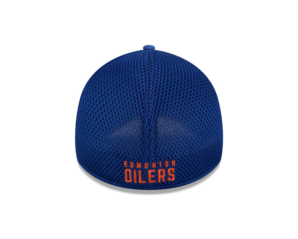 Edmonton Oilers NHL New Era Men Royal 39Thirty Camo Neo Stretch Fit Hat product image 2, provided for visual reference and