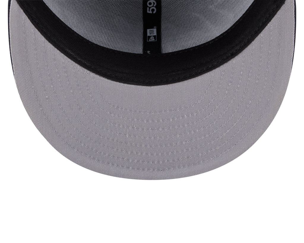 New York Yankees MLB New Era Men Dark Navy 59Fifty Overlap Scipt Fitted Hat product image 5, provided for visual reference