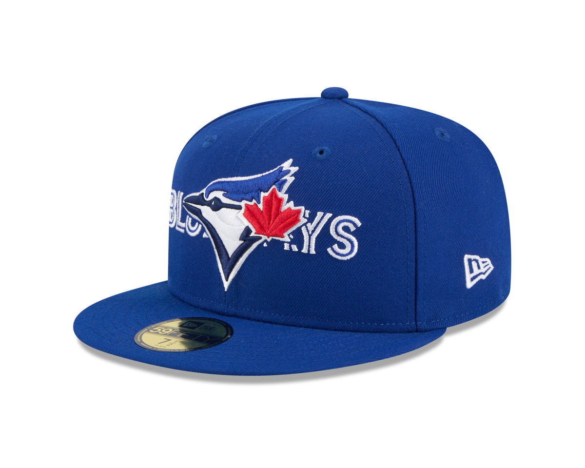 Toronto Blue Jays MLB New Era Men Royal Blue 59Fifty Overlap Script Fitted Hat product image 1, provided for visual