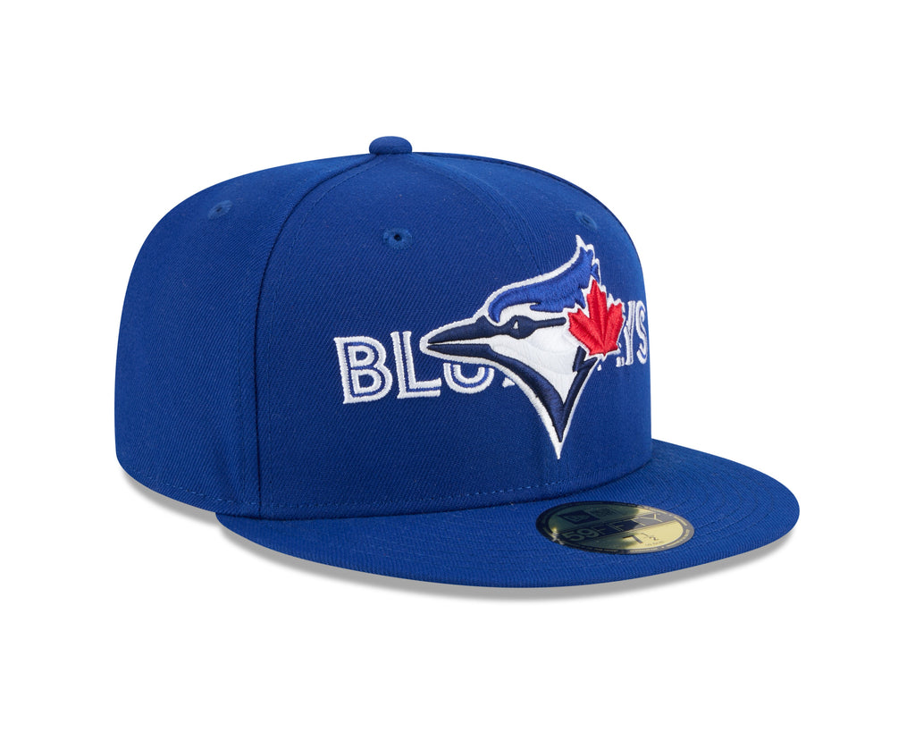 Toronto Blue Jays MLB New Era Men Royal Blue 59Fifty Overlap Script Fitted Hat product image 6, provided for visual