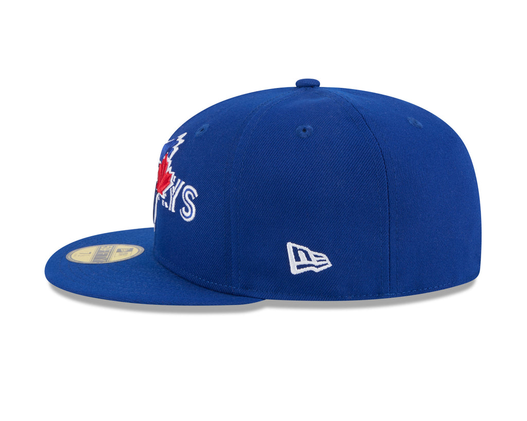 Toronto Blue Jays MLB New Era Men Royal Blue 59Fifty Overlap Script Fitted Hat product image 3, provided for visual
