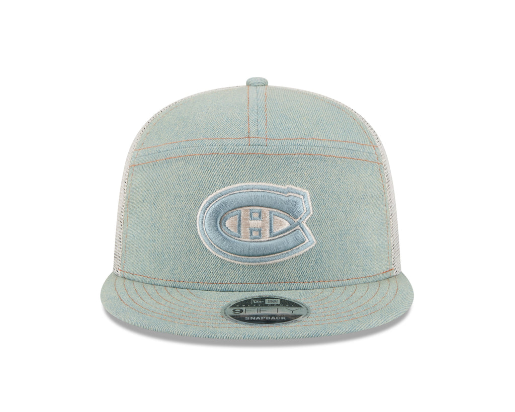 Montreal Canadiens NHL New Era Men Denim 9FIfty Split Panel Snapback product image 4, provided for visual reference and