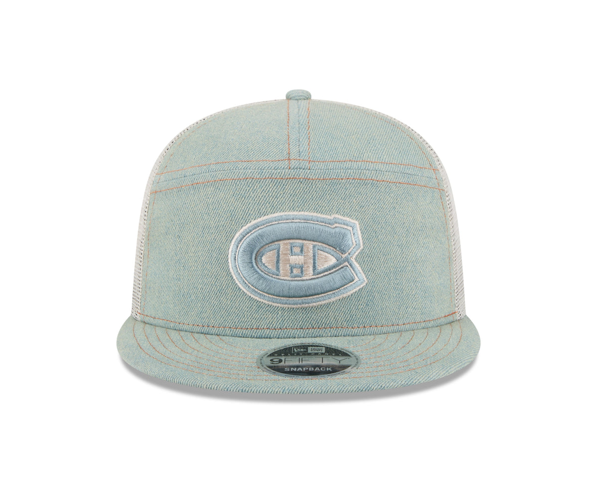 Montreal Canadiens NHL New Era Men Denim 9FIfty Split Panel Snapback product image 4, provided for visual reference and