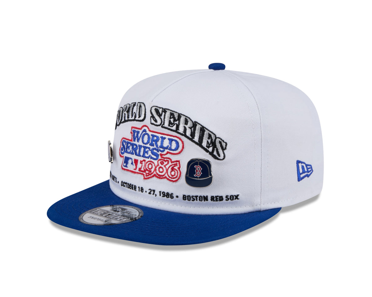 1986 World Series MLB New Era Men White Golfer Championship Pin Snapback product image 1, provided for visual reference and
