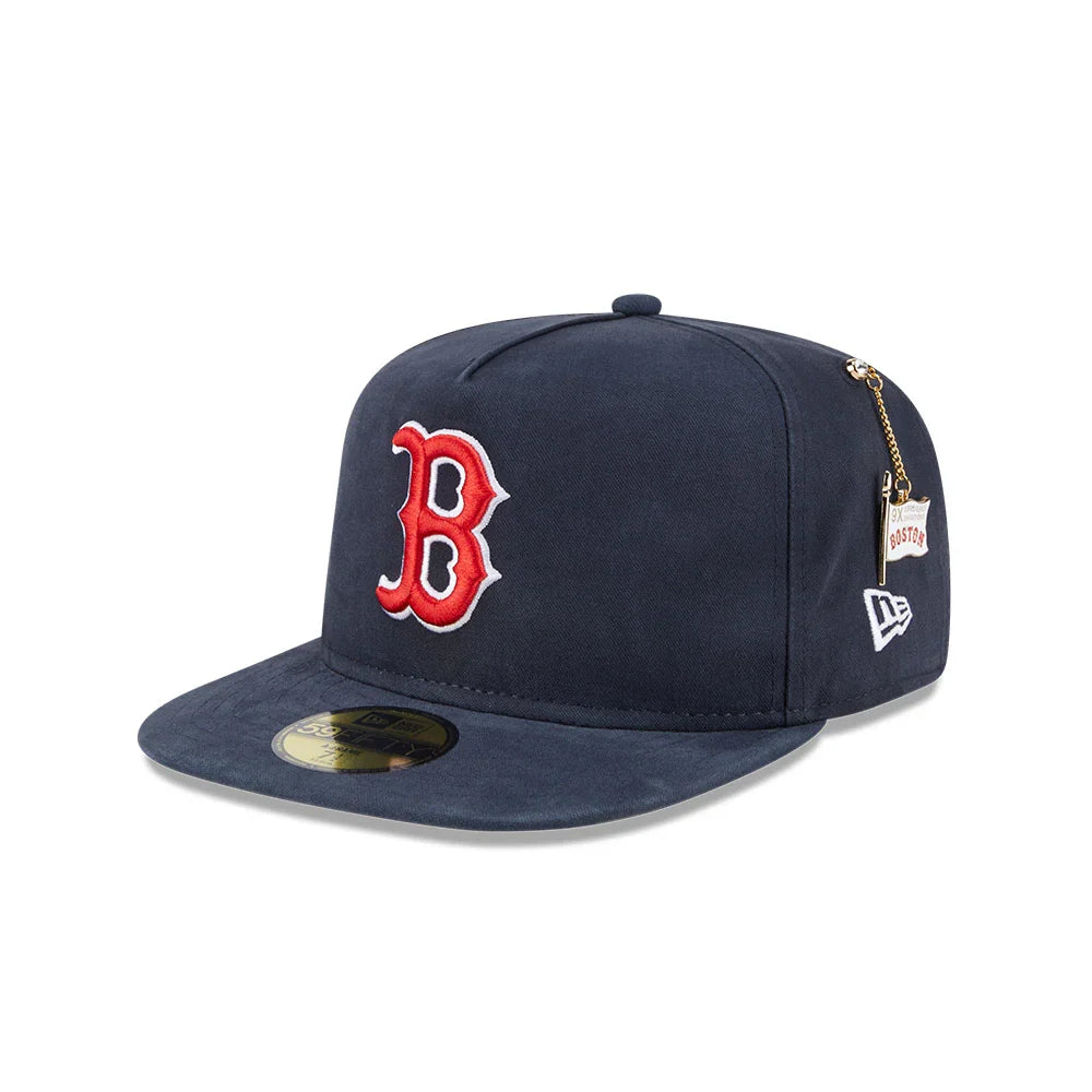Boston Red Sox MLB New Era Men Dark Blue 59Fifty A-Frame Championship Side Flag product image 1, provided for visual