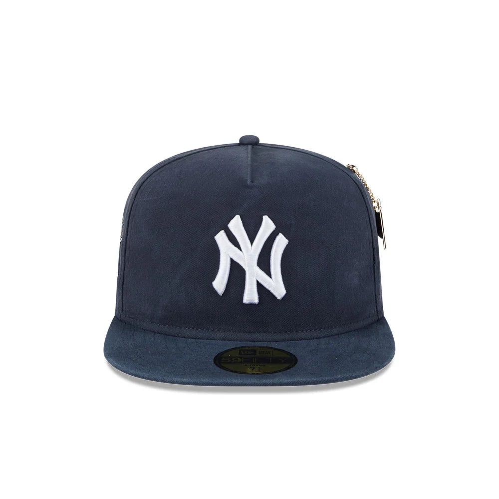 New York Yankees MLB New Era Men Dark Blue 59Fifty A-Frame Championship Side Flag product image 3, provided for visual