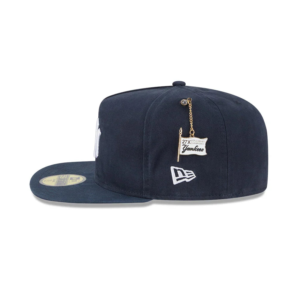 New York Yankees MLB New Era Men Dark Blue 59Fifty A-Frame Championship Side Flag product image 5, provided for visual