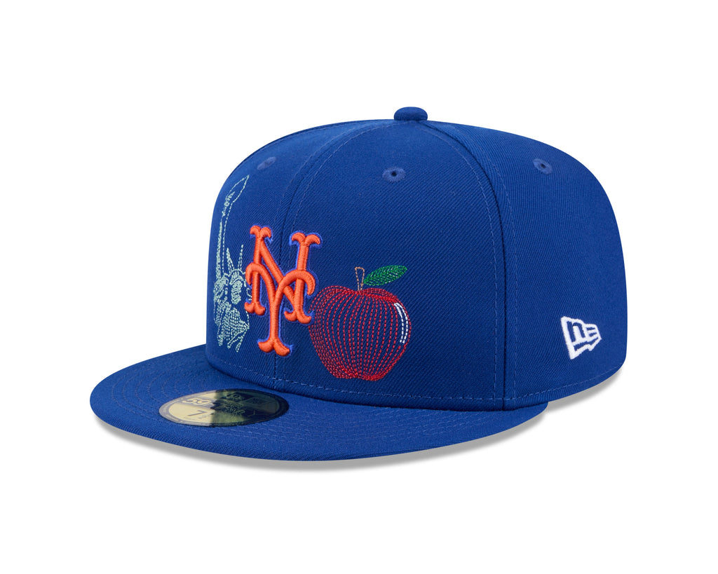 New York Mets MLB New Era Men Royal Blue 59Fifty State Stitch Fitted Hat product image 5, provided for visual reference and