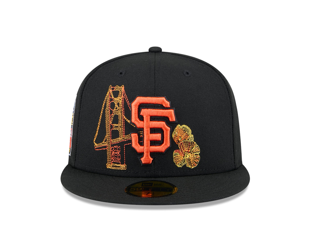 San Francisco Giants MLB New Era Men Black 59Fifty State Stitch Fitted Hat product image 2, provided for visual reference