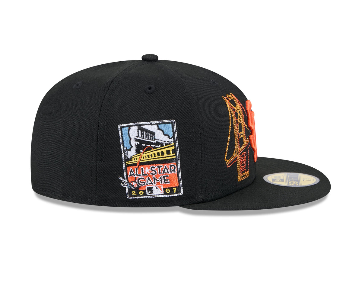 San Francisco Giants MLB New Era Men Black 59Fifty State Stitch Fitted Hat product image 5, provided for visual reference