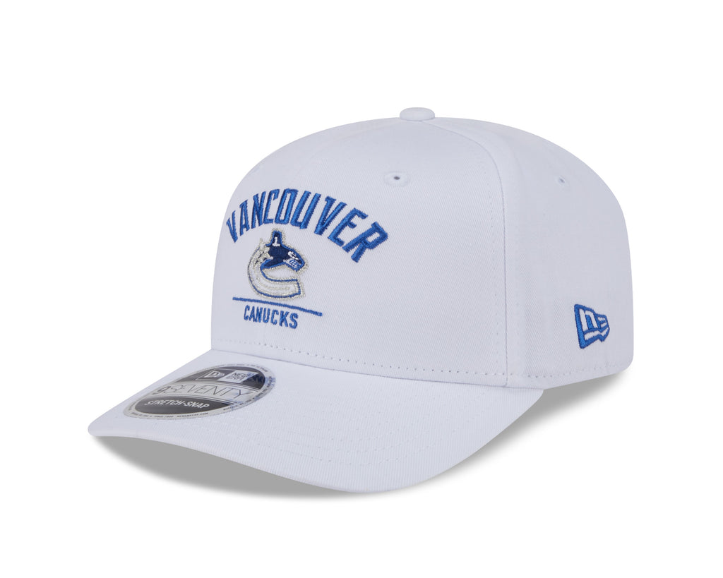 Vancouver Canucks NHL New Era Men White 9Seventy Snapback Hat product image 1, provided for visual reference and product