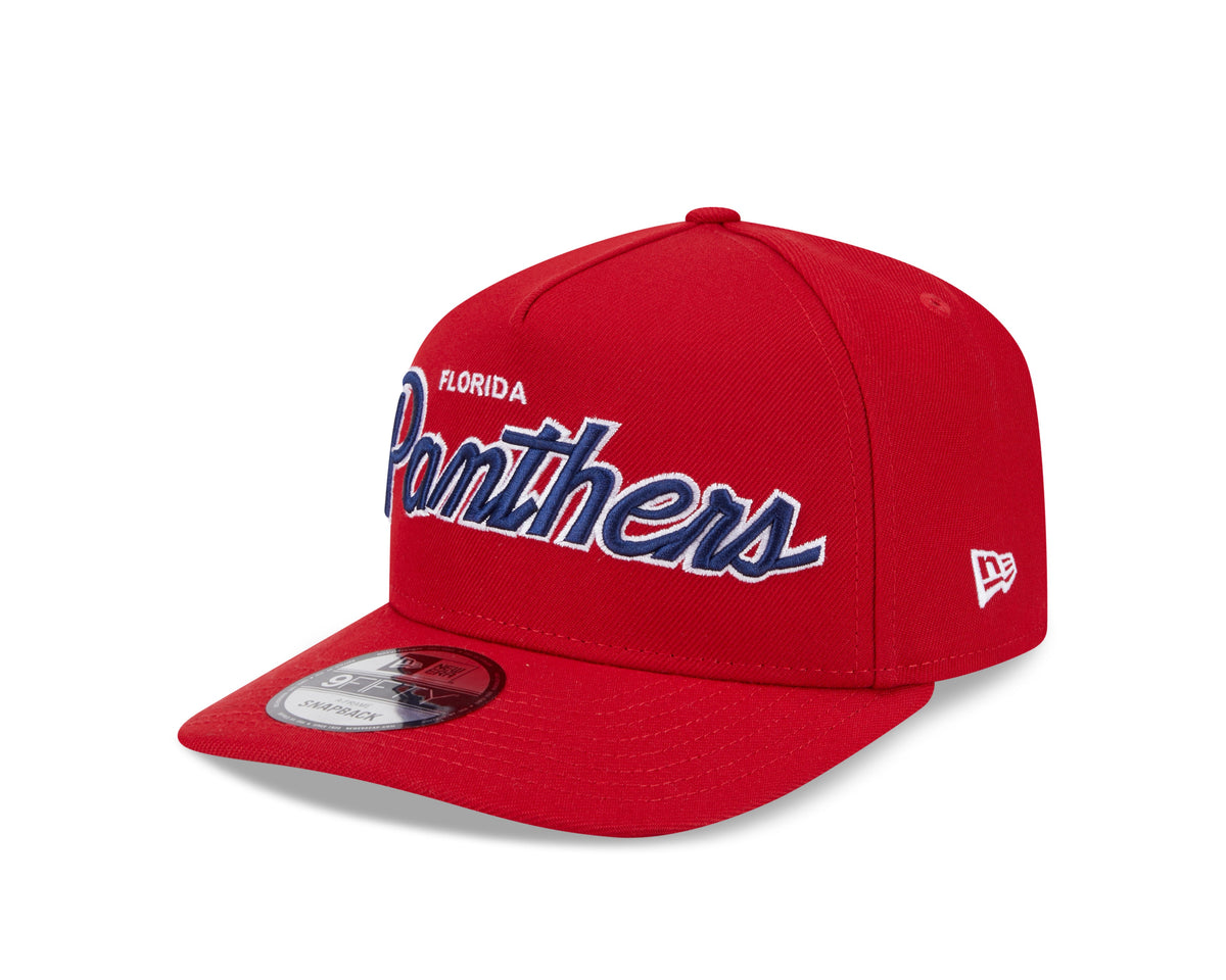 Florida Panthers NHL New Era Men Red 9FIfty Script A-Frame Snapback product image 5, provided for visual reference and