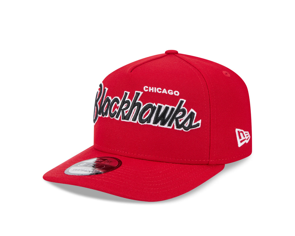 Chicago Blackhawks NHL New Era Men Red 9FIfty Script A-Frame Snapback product image 5, provided for visual reference and