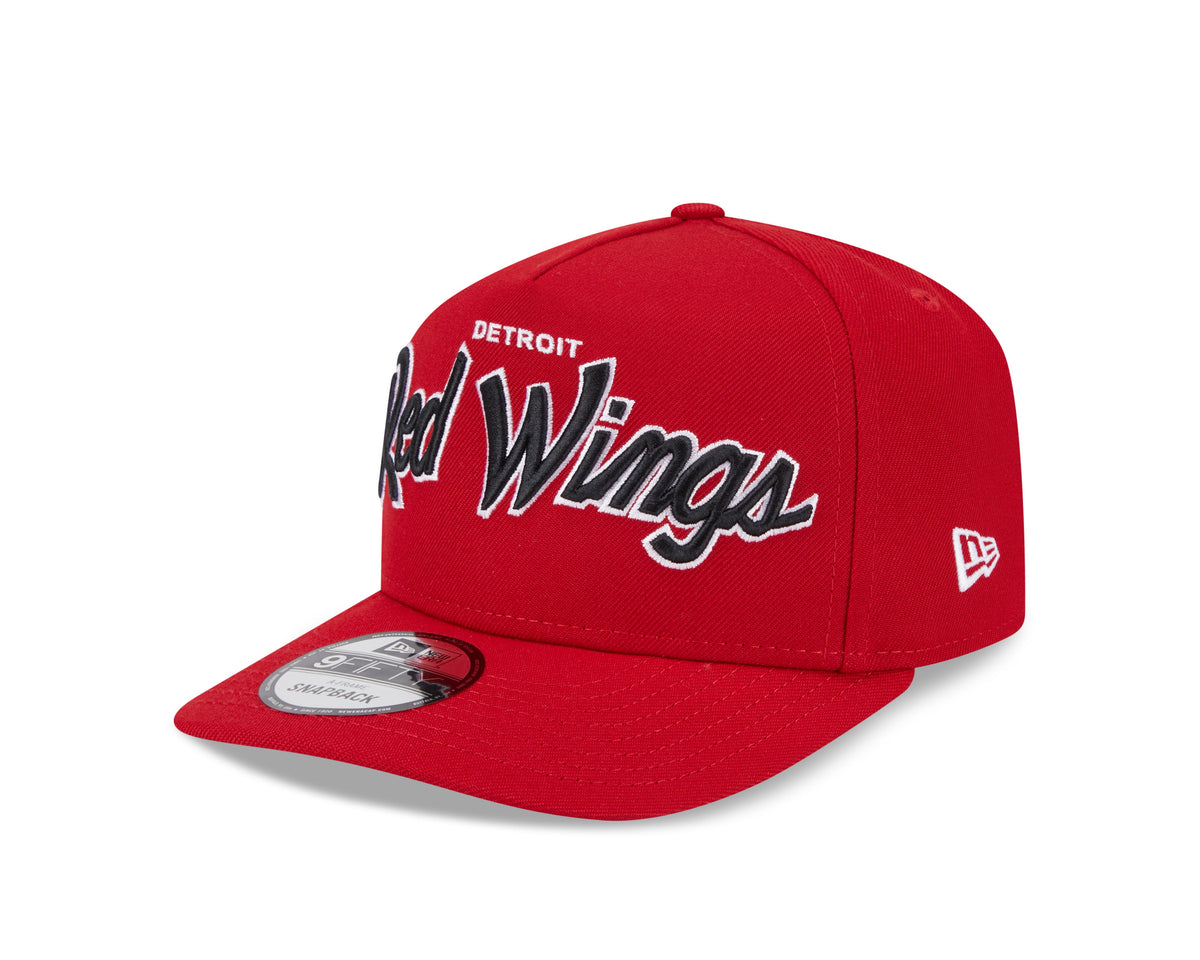 Detroit Red Wings NHL New Era Men Red 9FIfty Script A-Frame Snapback product image 6, provided for visual reference and