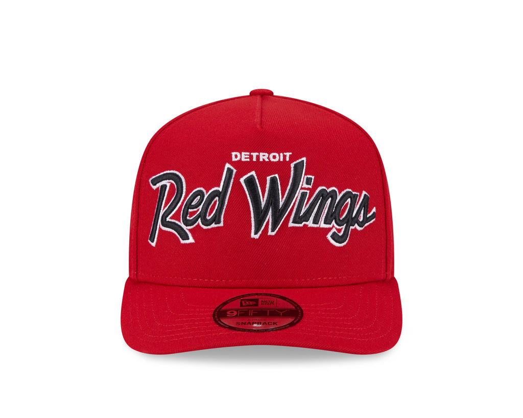 Detroit Red Wings NHL New Era Men Red 9FIfty Script A-Frame Snapback product image 7, provided for visual reference and