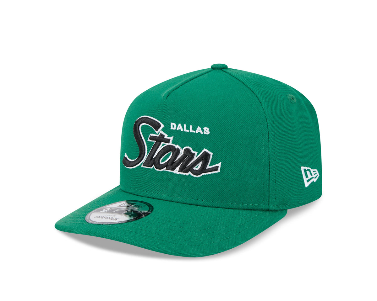 Dallas Stars NHL New Era Men Green 9FIfty Script A-Frame Snapback product image 6, provided for visual reference and product