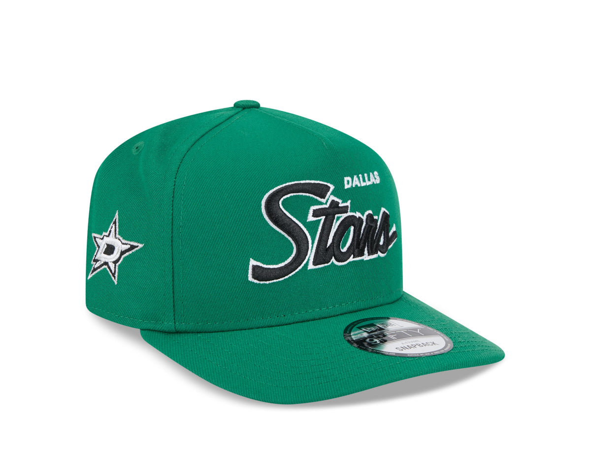 Dallas Stars NHL New Era Men Green 9FIfty Script A-Frame Snapback product image 1, provided for visual reference and product
