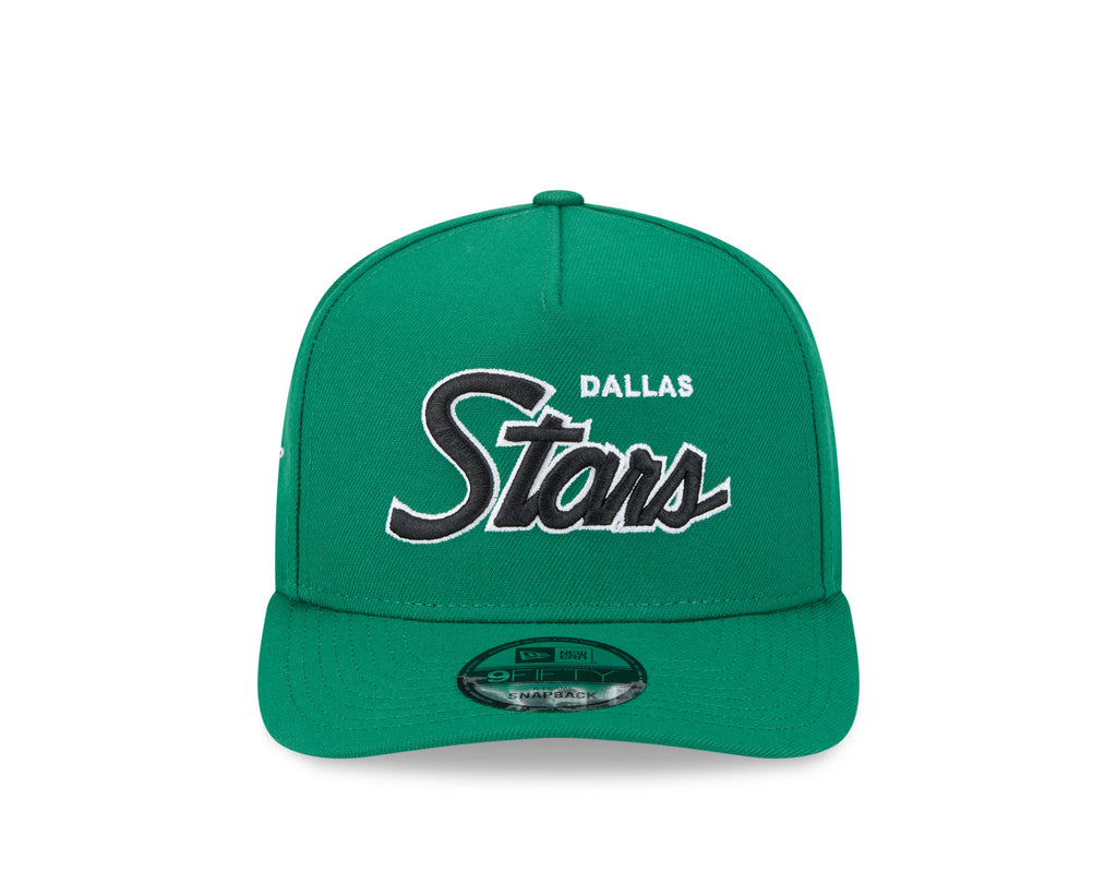 Dallas Stars NHL New Era Men Green 9FIfty Script A-Frame Snapback product image 7, provided for visual reference and product