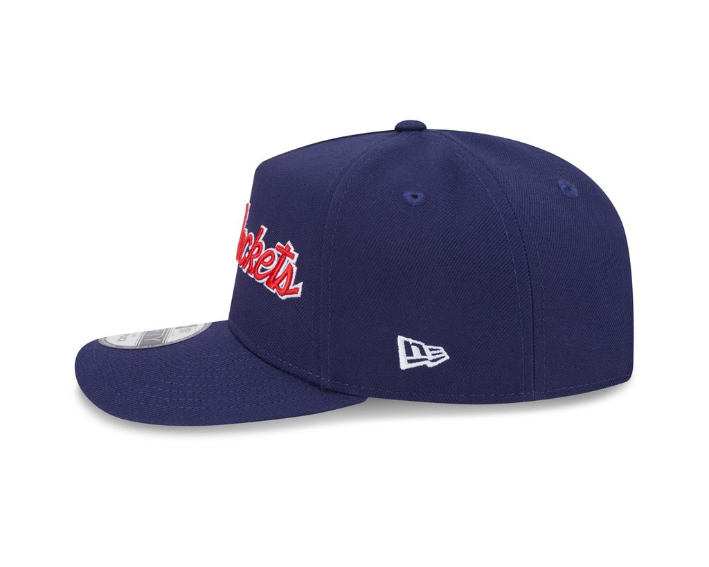 Columbus Blue Jackets NHL New Era Men Navy 9FIfty Script A-Frame Snapback product image 7, provided for visual reference and