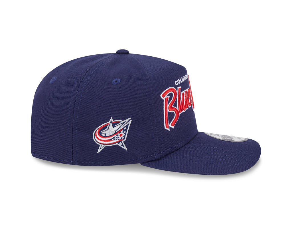 Columbus Blue Jackets NHL New Era Men Navy 9FIfty Script A-Frame Snapback product image 6, provided for visual reference and
