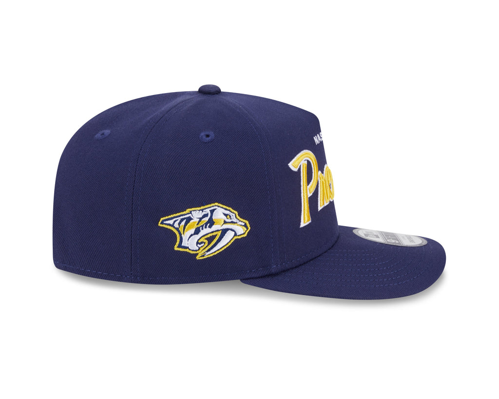 Nashville Predators NHL New Era Men Navy 9FIfty Script A-Frame Snapback product image 4, provided for visual reference and