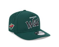 Minnesota Wild NHL New Era Men Green 9FIfty Script A-Frame Snapback product image 1, provided for visual reference and