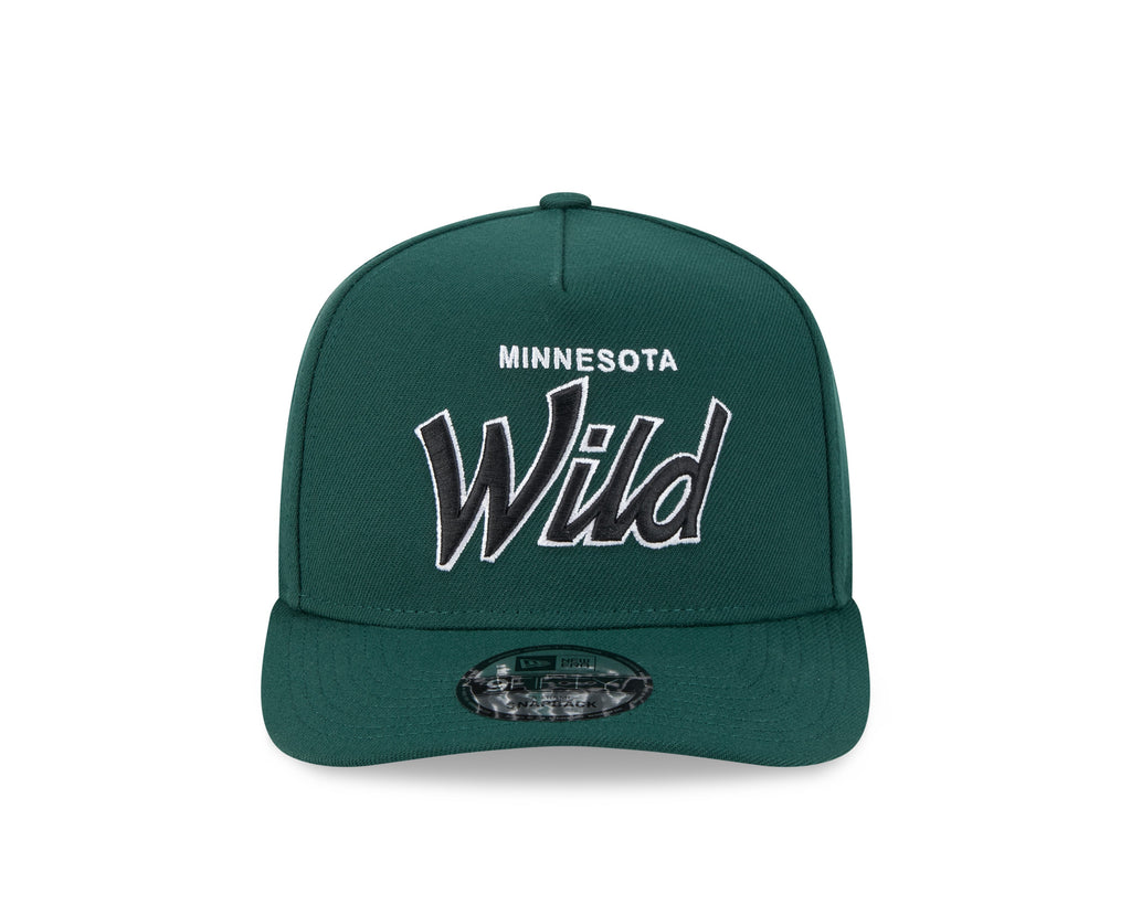 Minnesota Wild NHL New Era Men Green 9FIfty Script A-Frame Snapback product image 3, provided for visual reference and