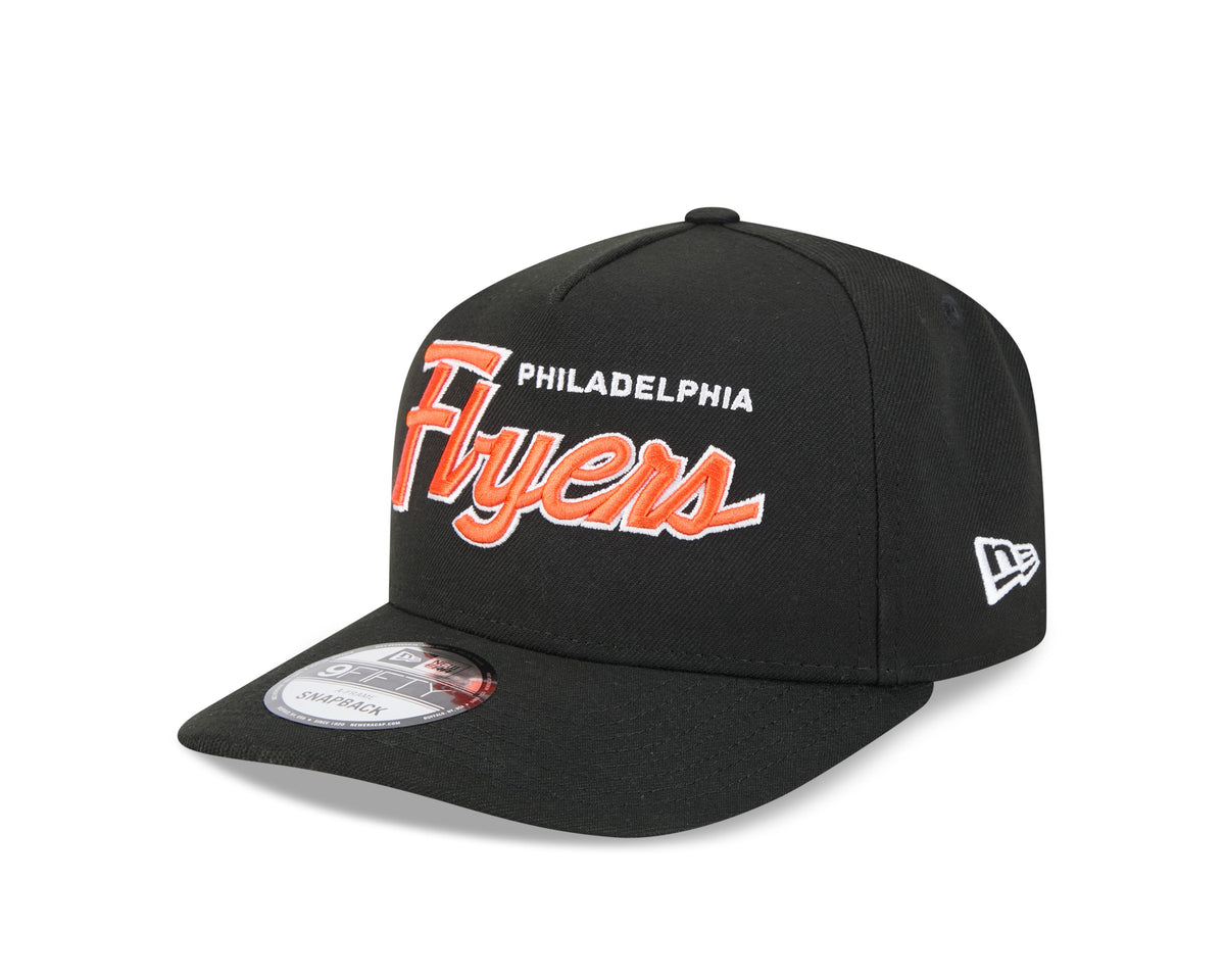 Philadelphia Flyers NHL New Era Men Black 9FIfty Script A-Frame Snapback product image 6, provided for visual reference and