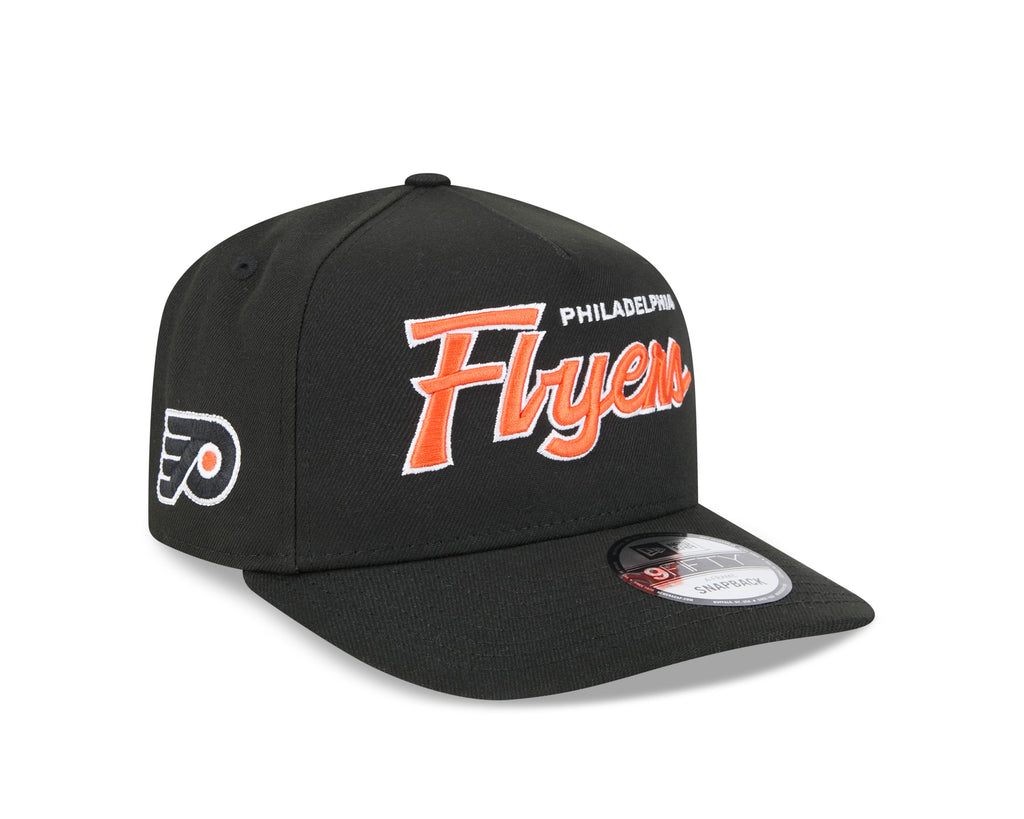 Philadelphia Flyers NHL New Era Men Black 9FIfty Script A-Frame Snapback product image 1, provided for visual reference and