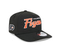 Philadelphia Flyers NHL New Era Men Black 9FIfty Script A-Frame Snapback product image 1, provided for visual reference and